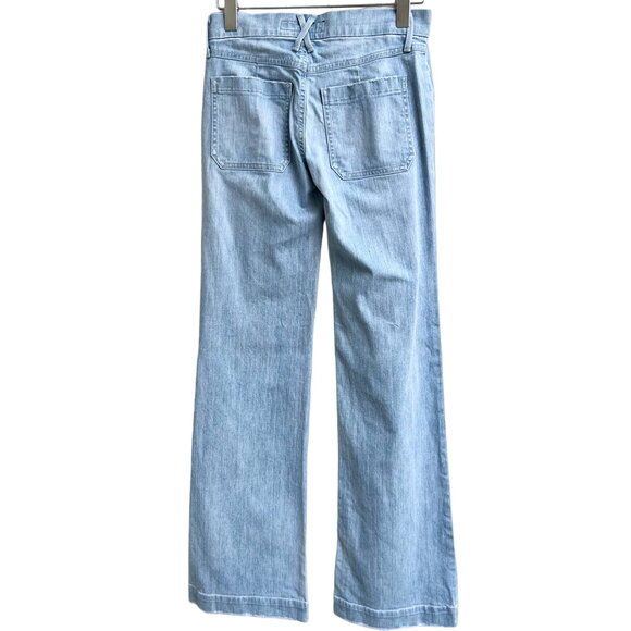 Gold Sign Mid Rise Bottom Wide Leg Jeans Light Denim Blue Women's Size 27 - Picture 2 of 6